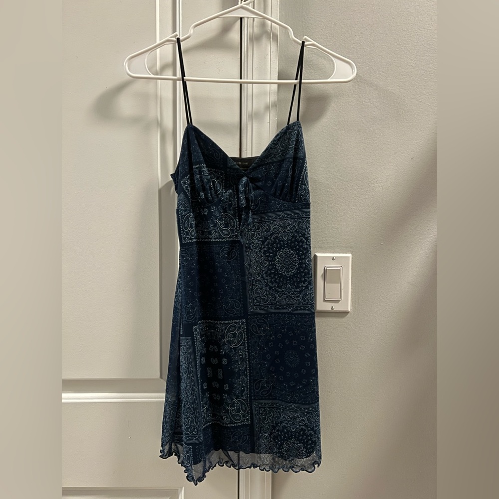 Navy blue mesh summer dress